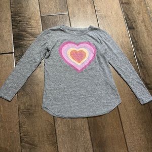 EUC Chaser girls lightweight gray heart long sleeved tee size 10